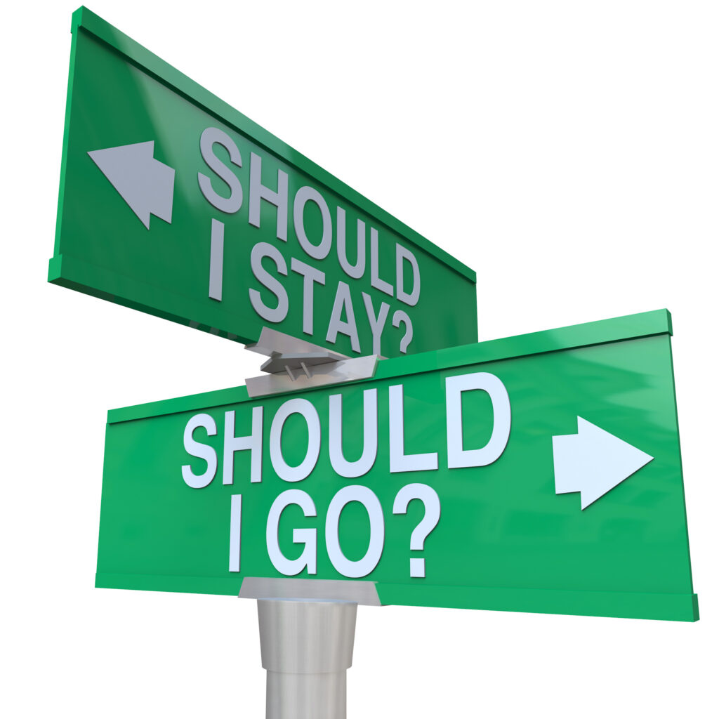 Should I Stay or Go Two Way Road Signs Make Decision